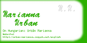 marianna urban business card